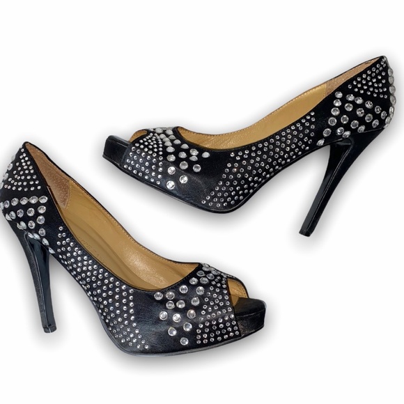 Giuseppe Zanotti Shoes - GIUSEPPE ZANOTTI Black Crystal Studded Pumps 38 8